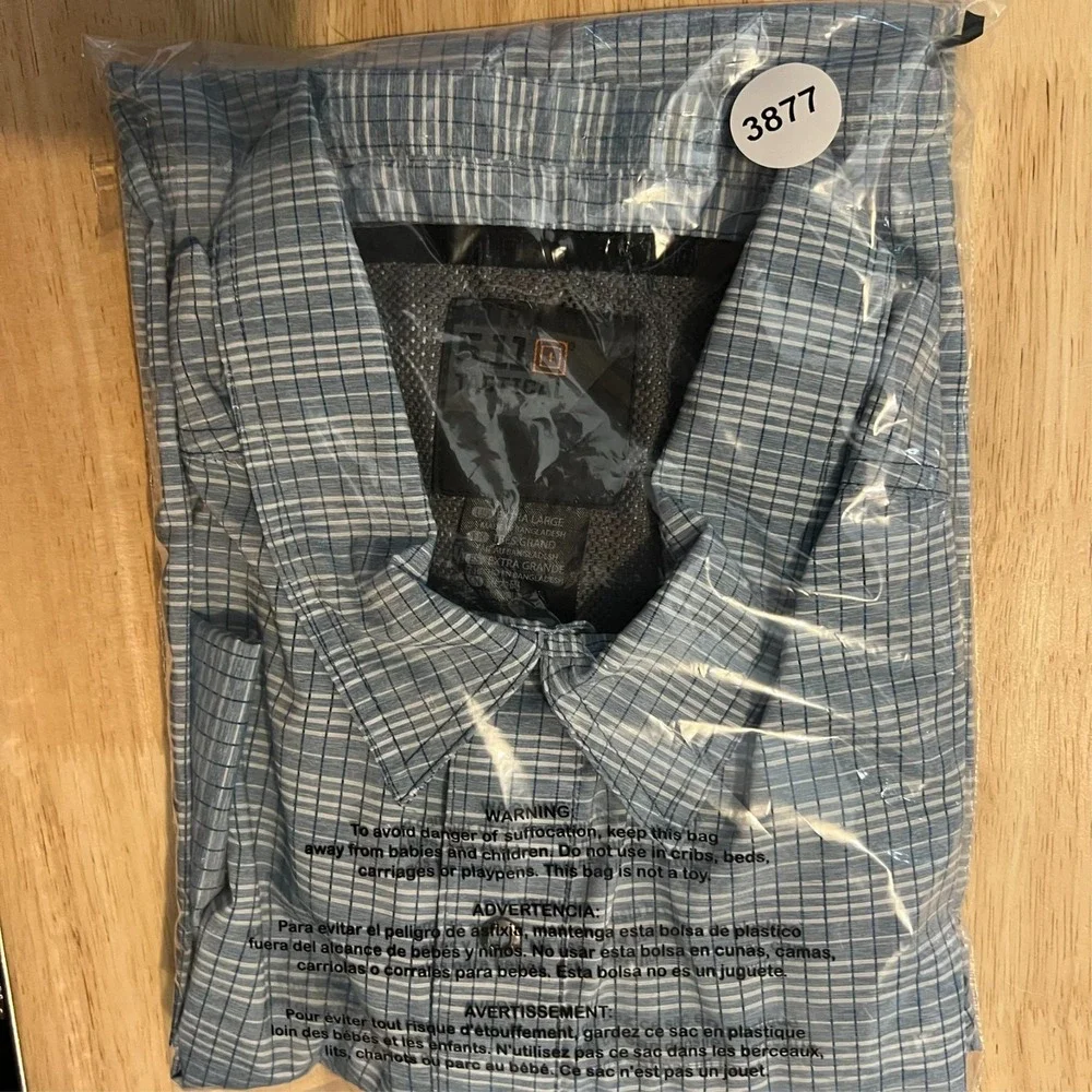 5.11 Tactical Shirt Mens‎ XL Blue White Plaid Button Up Short Sleeve - Picture 16 of 16